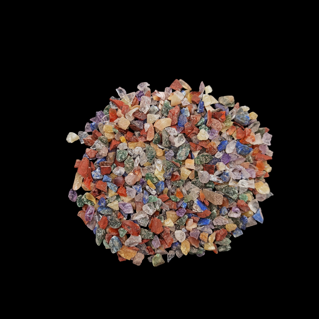GRADELYGEMS New 7 Chackra Decorative Crushed Gemstone 3-5mm for Jewelry, Resin Work & Statement Decor