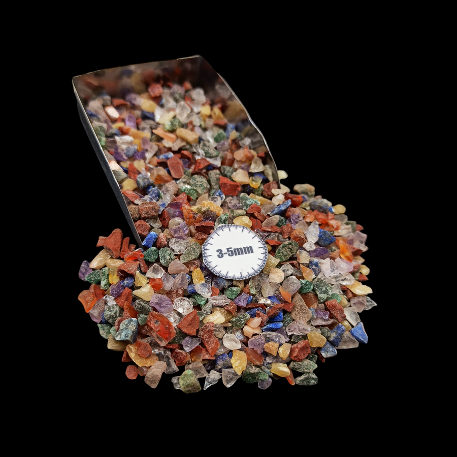 GRADELYGEMS New 7 Chackra Decorative Crushed Gemstone 3-5mm for Jewelry, Resin Work & Statement Decor
