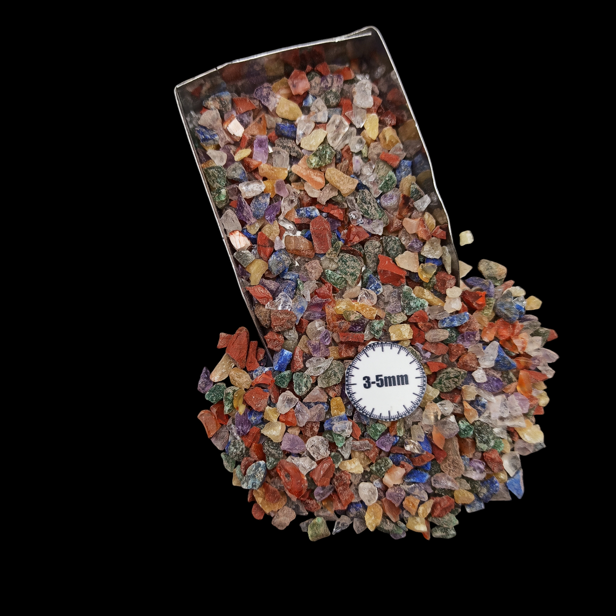 GRADELYGEMS New 7 Chackra Decorative Crushed Gemstone 3-5mm for Jewelry, Resin Work & Statement Decor
