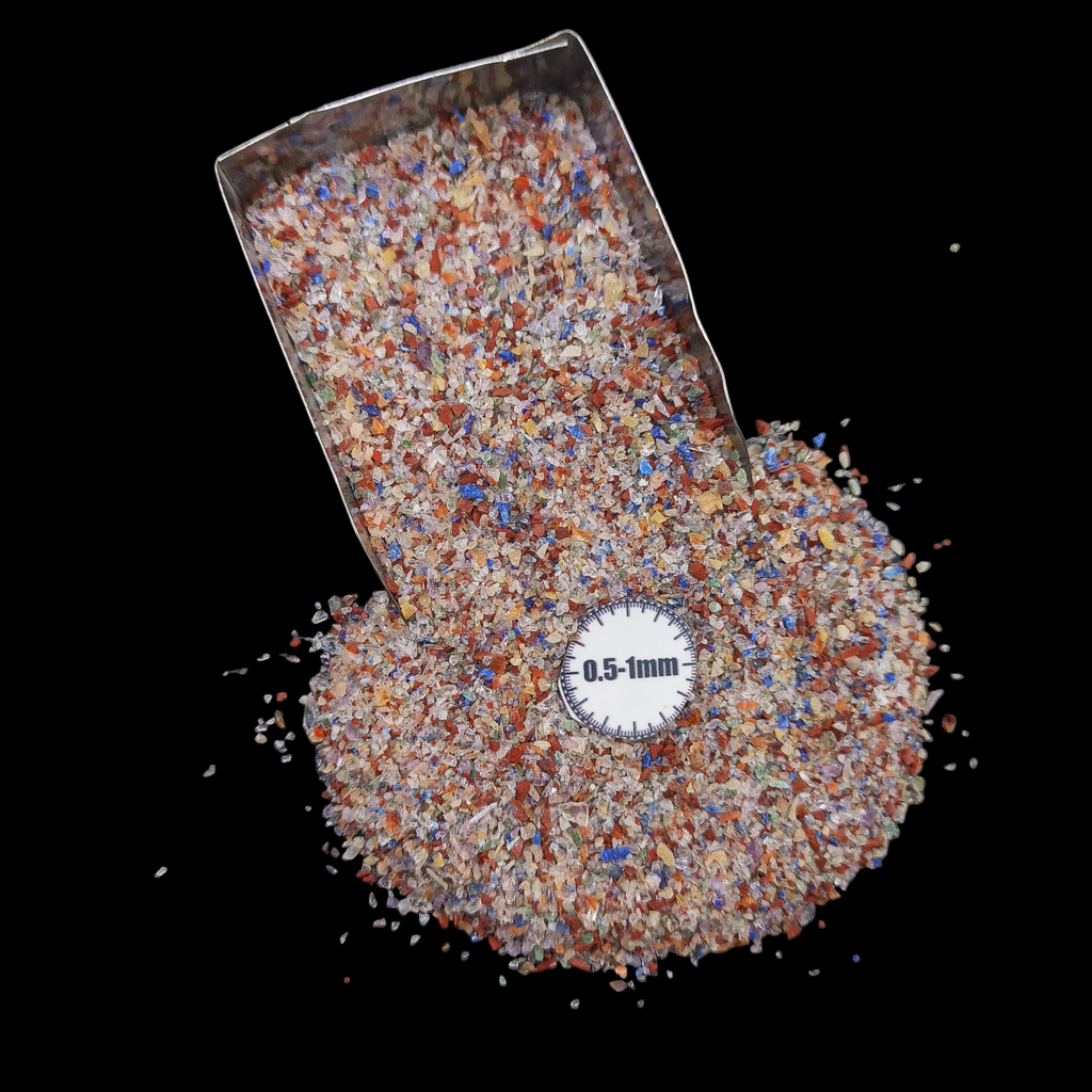 GRADELYGEMS Premium New 7 Chackra 0.5-1mm Crushed Gemstone for Jewelry Inlay, Resin Art & Handmade Decor