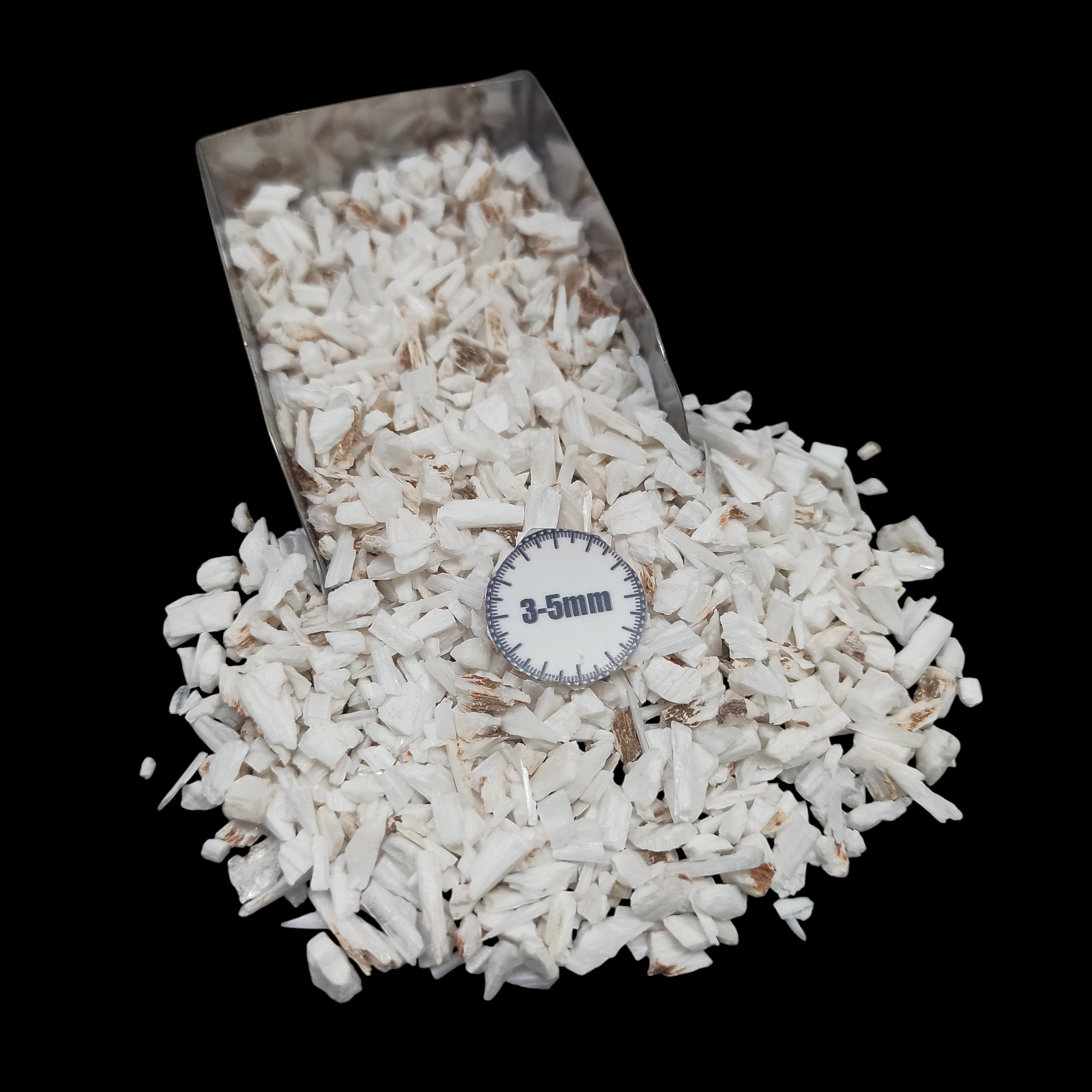 GRADELYGEMS Scolecite Bold Crushed Stone 3-5mm for Vase Fillers, Jewelry Design, Resin Art & Decor