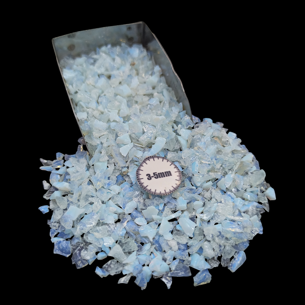 GRADELYGEMS Sea Opalite Decorative Crushed Gemstone 3-5mm for Jewelry, Resin Work & Statement Decor