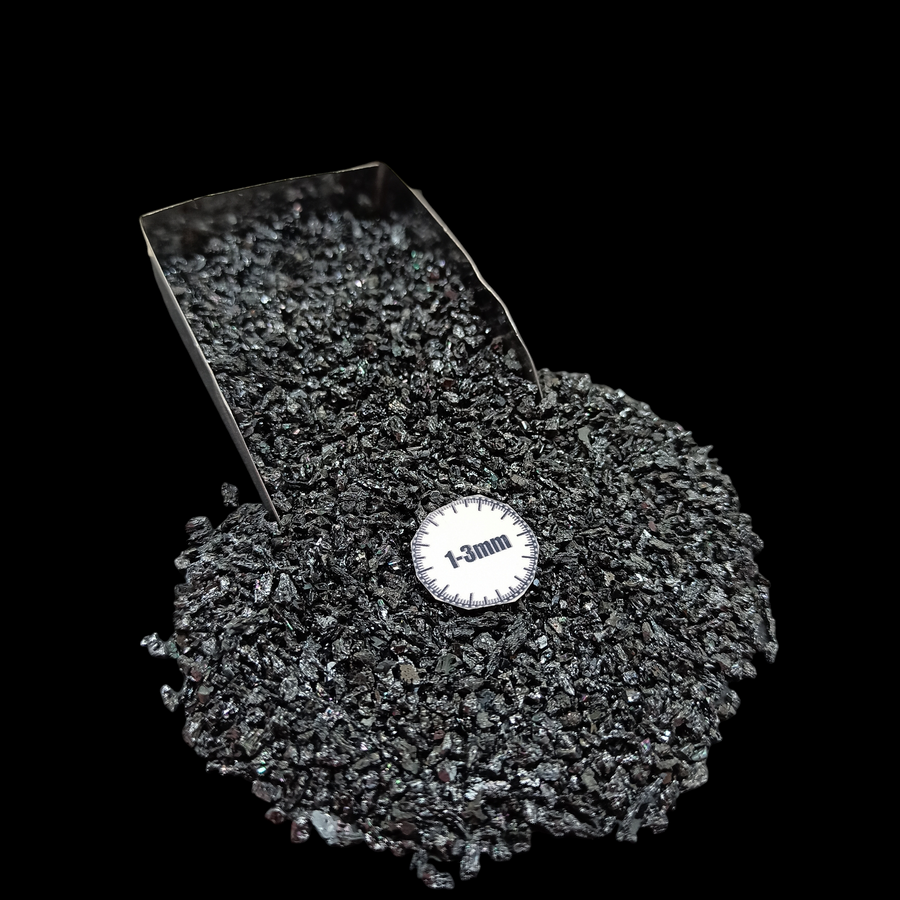 Natural Carborundum 1-3mm Crushed Stone by GRADELYGEMS for Resin Work, Inlay & Decorative Creations