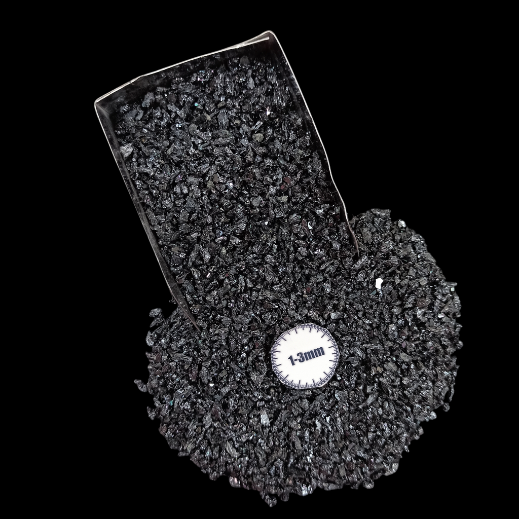 Natural Carborundum 1-3mm Crushed Stone by GRADELYGEMS for Resin Work, Inlay & Decorative Creations