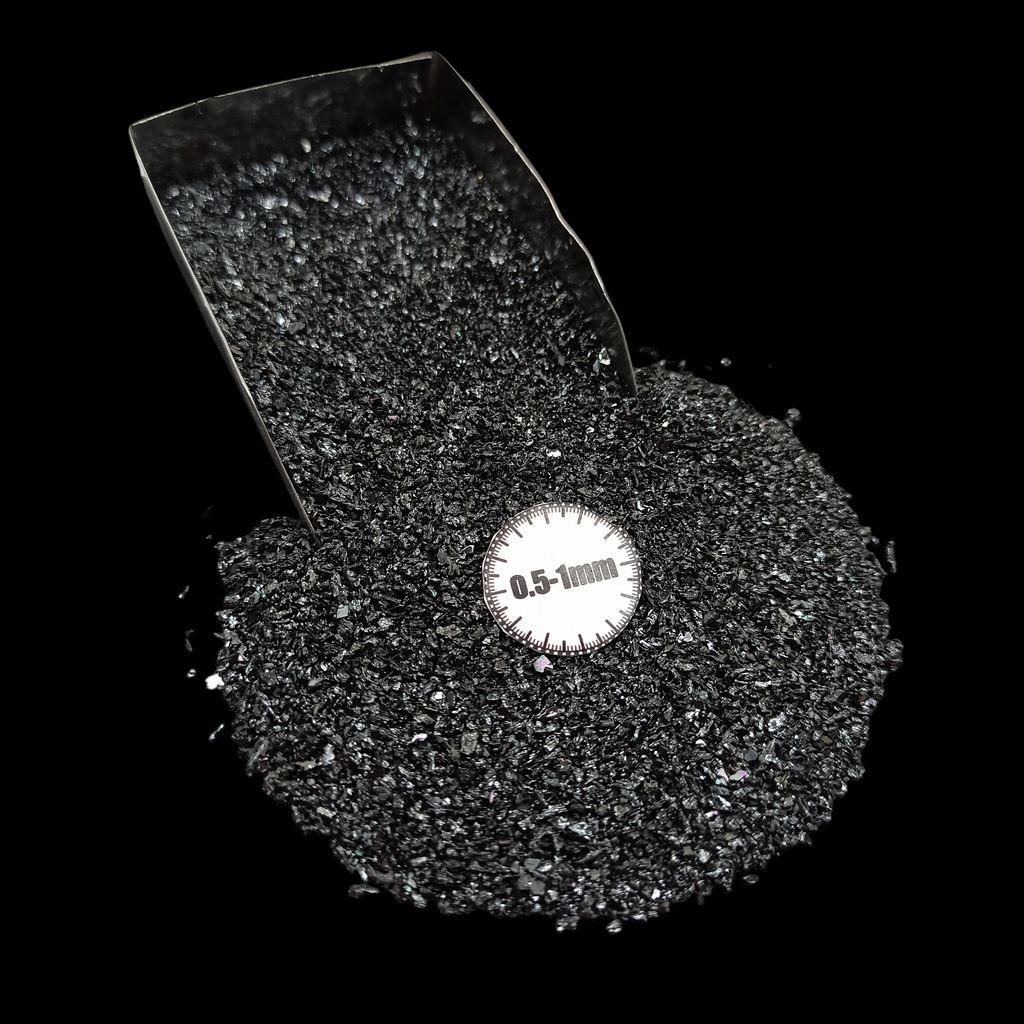 GRADELYGEMS Premium Carborundum 0.5-1mm Crushed Gemstone for Jewelry Inlay, Resin Art & Handmade Decor