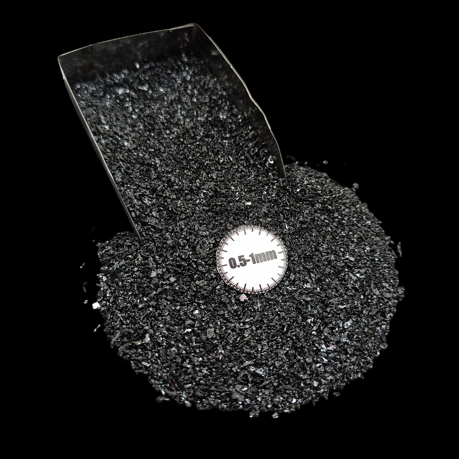 GRADELYGEMS Premium Carborundum 0.5-1mm Crushed Gemstone for Jewelry Inlay, Resin Art & Handmade Decor