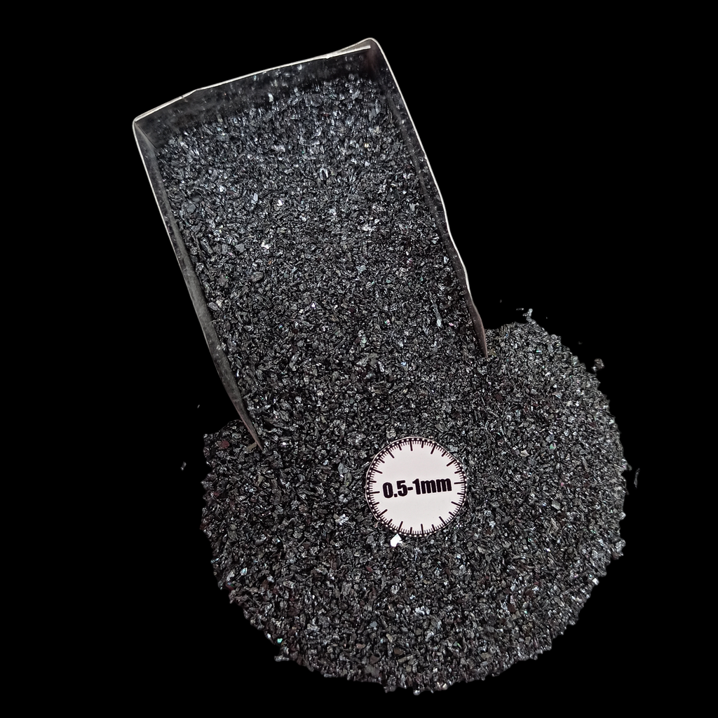 GRADELYGEMS Premium Carborundum 0.5-1mm Crushed Gemstone for Jewelry Inlay, Resin Art & Handmade Decor