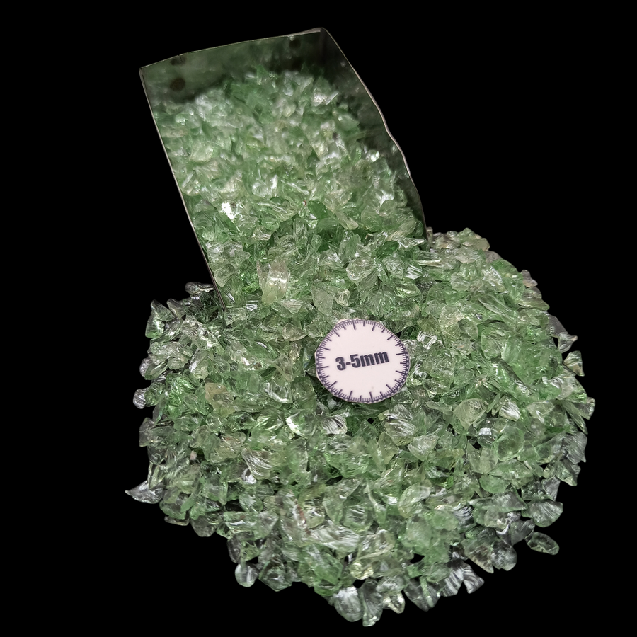 GRADELYGEMS Green Obsidian Bold Crushed Stone 3-5mm for Vase Fillers, Jewelry Design, Resin Art & Decor