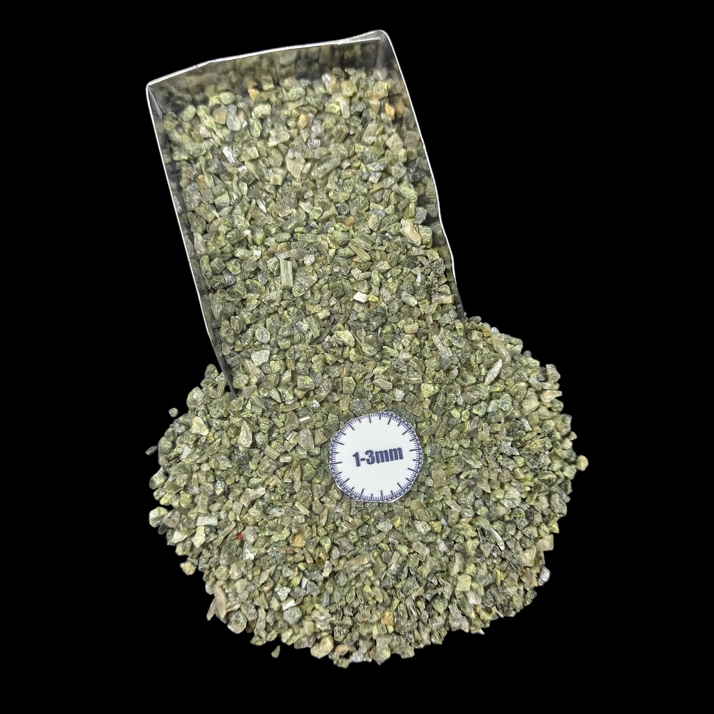 Natural Green Tourmaline 1-3mm Crushed Stone by GRADELYGEMS for Resin Work, Inlay & Decorative Creations