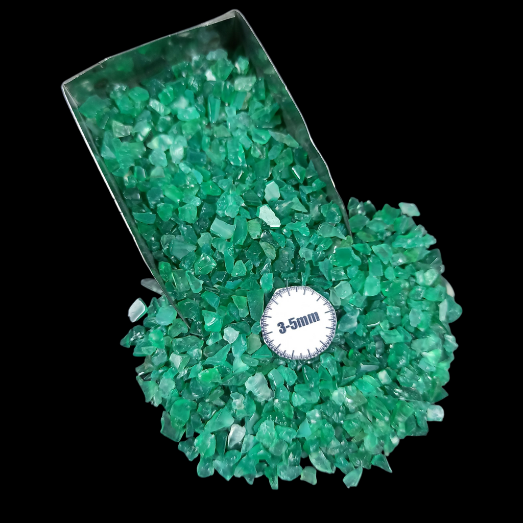 GRADELYGEMS Green Onyx Decorative Crushed Gemstone 3-5mm for Jewelry, Resin Work & Statement Decor