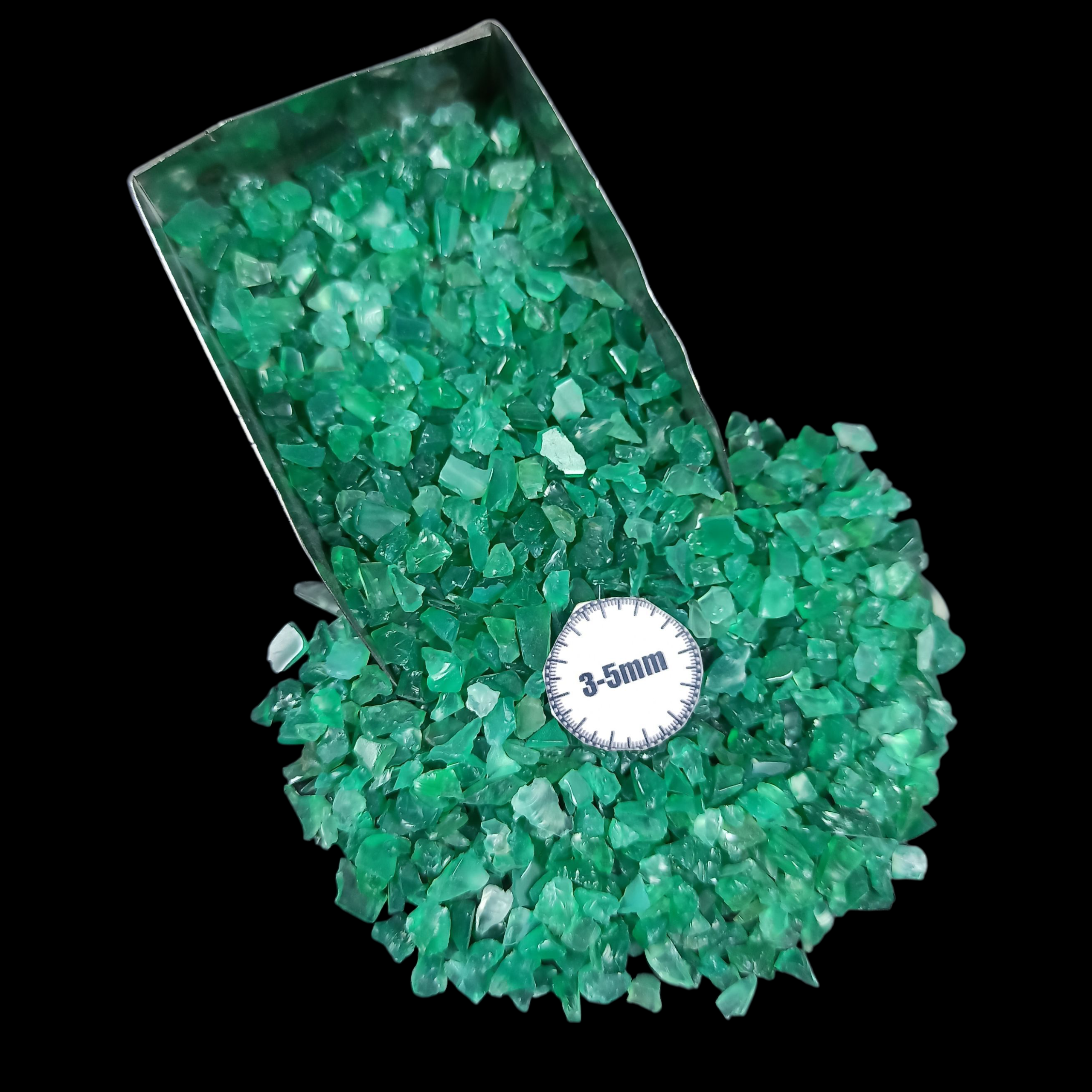 GRADELYGEMS Green Onyx Decorative Crushed Gemstone 3-5mm for Jewelry, Resin Work & Statement Decor