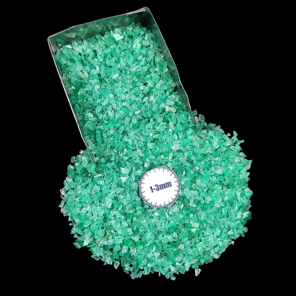 Natural Green Onyx 1-3mm Crushed Stone by GRADELYGEMS for Resin Work, Inlay & Decorative Creations
