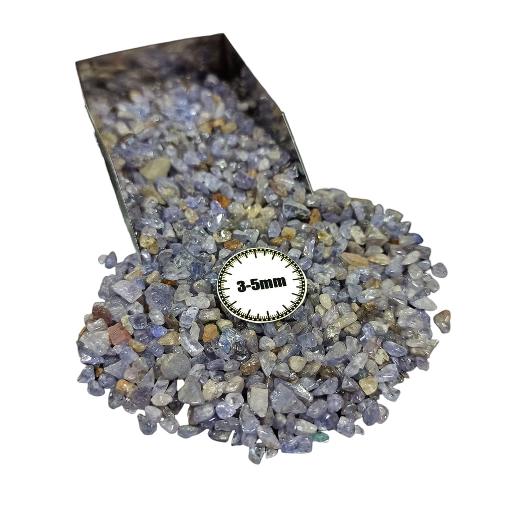 GRADELYGEMS Tanzanite Decorative Crushed Gemstone 3-5mm for Jewelry, Resin Work & Statement Decor